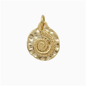 Spiral Shell Charms Copper Pendant Gold Plated, approx 12mm [FN51179]