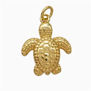 Copper Tortoise Pendant Gold Plated, approx 16-17mm [FN51181]