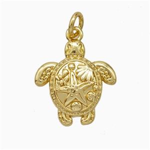 Copper Tortoise Pendant Gold Plated, approx 16-17mm [FN51182]
