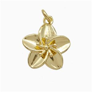 Copper Flower Pendant Gold Plated, approx 16mm [FN51183]