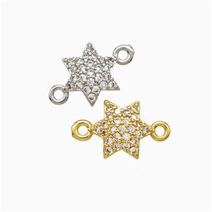 Copper Star Connector Pave Zirconia Mixed, approx 10mm [FN51252]
