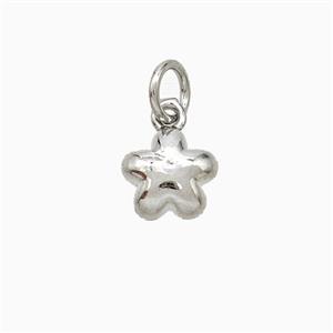 Copper Flower Pendant Platinum Plated, approx 7mm [FN51253]