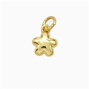 Copper Flower Pendant Gold Plated, approx 7mm [FN51254]