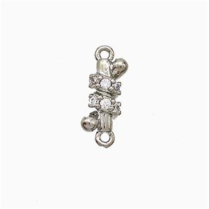 Copper Connector Pave Zirconia Platinum Plated, approx 5-10mm [FN51269]