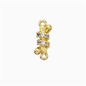 Copper Connector Pave Zirconia Gold Plated, approx 5-10mm [FN51270]