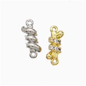 Copper Connector Pave Zirconia Mixed, approx 5-10mm [FN51271]