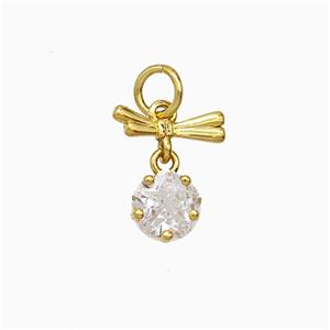 Copper Dragonfly Pendant Pave Zirconia Gold Plated, approx 6.5mm, 5-10mm [FN51283]