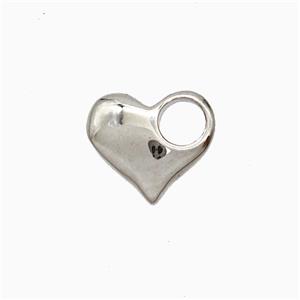 Copper Heart Pendant Platinum Plated, approx 10-11mm [FN51291]