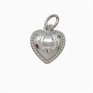 Copper Heart Pendant Platinum Plated, approx 10mm [FN51294]
