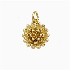 Copper Flower Pendant Gold Plated, approx 12mm [FN51312]