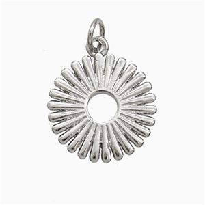 Copper Flower Pendant Platinum Plated, approx 16mm [FN51314]