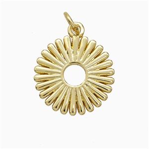 Copper Flower Pendant Gold Plated, approx 16mm [FN51315]