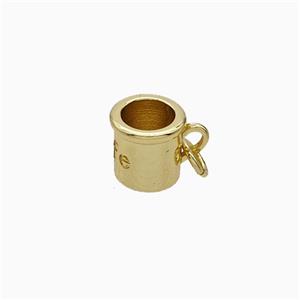 Coffee Cup Charms Copper Pendant Gold Plated, approx 7-8mm [FN51326]