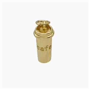 Coffee Cup Charms Copper Pendant Gold Plated, approx 7-13mm [FN51327]