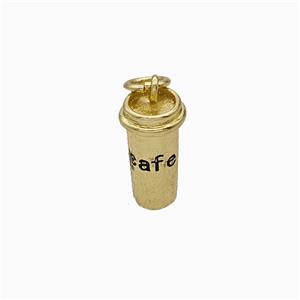 Coffee Cup Charms Copper Pendant Gold Plated, approx 7-13mm [FN51328]