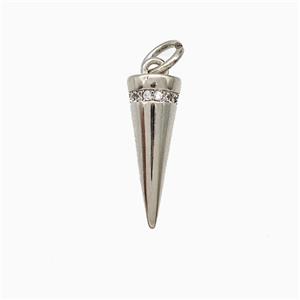 Copper Pendulum Pendant Pave Zirconia Platinum Plated, approx 5.5-16mm [FN51329]