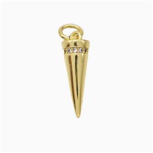 Copper Pendulum Pendant Pave Zirconia Gold Plated, approx 5.5-16mm [FN51330]