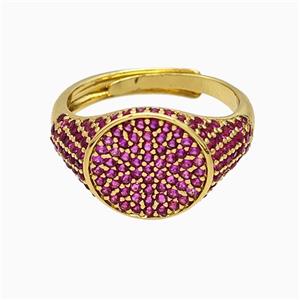 Copper Sun Rings Pave Zirconia Adjustable Gold Plated, approx 13mm, 18mm dia [FN51492]