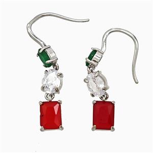 Copper Hook Earrings Pave Crystal Glass Platinum Plated, approx 4-35mm [FN51663]