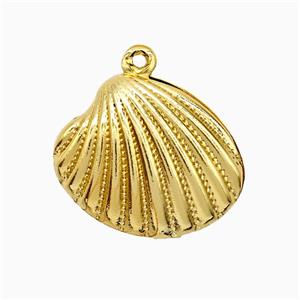 Copper Scallop Shell Pendant Gold Plated, approx 15-19mm [FN51840]