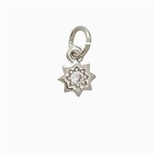 Copper Star Pendant Pave Zirconia Platinum Plated, approx 6mm [FN51865]