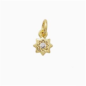 Copper Star Pendant Pave Zirconia Gold Plated, approx 6mm [FN51866]