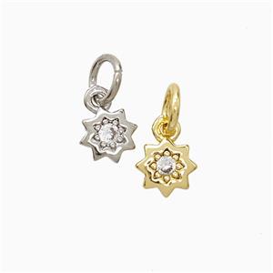 Copper Star Pendant Pave Zirconia Mixed, approx 6mm [FN51867]