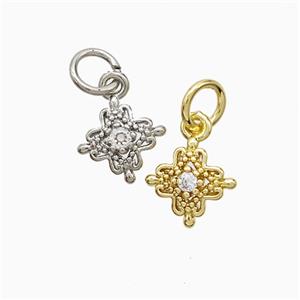 Copper Cross Pendant Pave Zirconia Mixed, approx 8mm [FN51870]
