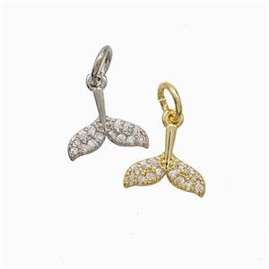Copper Mermaid-Tail Pendant Pave Zirconia Mixed, approx 8-10mm [FN51890]