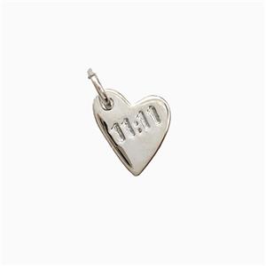 Copper Heart Pendant Double Eleven Platinum Plated, approx 8-10mm [FN51895]