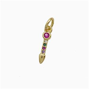 Copper Arrowhead Pendant Pave Zirconia Gold Plated, approx 11mm [FN51908]