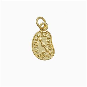 Copper Clock Pendant Gold Plated, approx 9-12mm [FN51924]