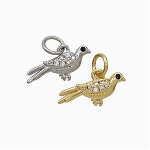 Copper Birds Pendant Pave Zirconia Mixed, approx 7-15mm [FN51932]