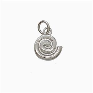 Copper Spiral Shell Pendant Platinum Plated, approx 10mm [FN51937]