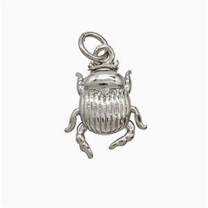 Copper Beetle Pendant Platinum Plated, approx 12-14mm [FN51974]