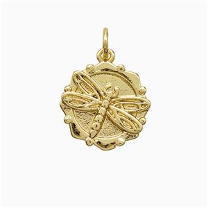 Copper Dragonfly Pendant Gold Plated, approx 14mm [FN51990]