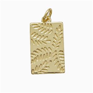 Copper Leaf Pendant Rectangle Gold Plated, approx 11-17mm [FN51993]