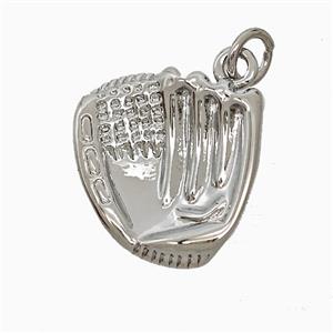 Copper Glove Pendant Sports Platinum Plated, approx 16-17mm [FN52004]