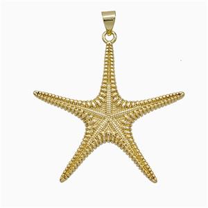 Copper Starfish Pendant Gold Plated, approx 36mm [FN52023]