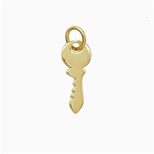 Copper Key Pendant 18K Gold Plated, approx 6-15mm [FN52157]