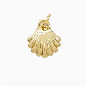 Copper Scallop Shell Pendant 18K Gold Plated, approx 11mm [FN52161]