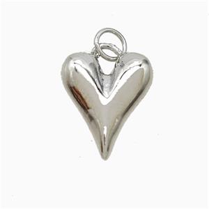 Copper Heart Pendant Platinum Plated, approx 10.5-15mm [FN52164]