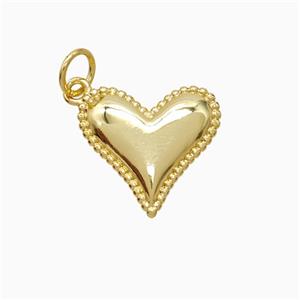 Copper Heart Pendant 18K Gold Plated, approx 13.5-15mm [FN52169]