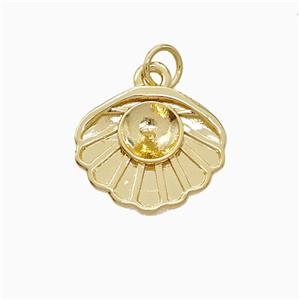 Copper Scallop Shell Pendant 18K Gold Plated, approx 13-16mm [FN52171]
