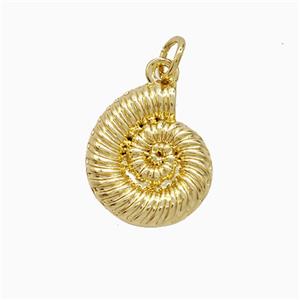 Copper Spiral Shell Pendant 18K Gold Plated, approx 13.5-16mm [FN52172]