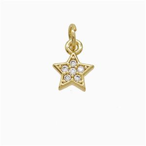 Copper Star Pendant Pave Zirconia 18K Gold Plated, approx 8mm [FN52181]