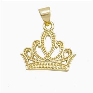 Copper Crown Pendant 18K Gold Plated, approx 13-17mm [FN52190]