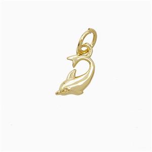 Copper Dolphin Pendant 18K Gold Plated, approx 8mm [FN52203]