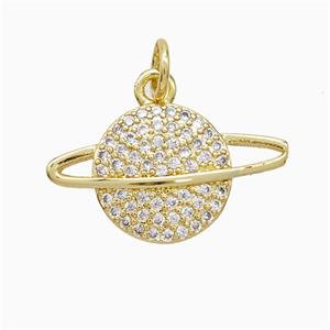 Copper Sun Pendant Pave Zirconia 18K Gold Plated, approx 11-20mm [FN52289]