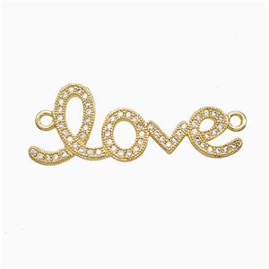 Copper Love Connector Pave Zirconia 18K Gold Plated, approx 8-33mm [FN52297]